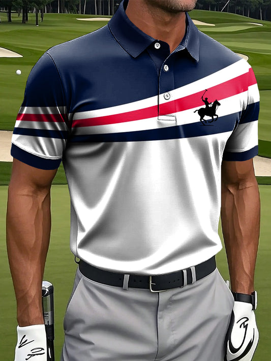 Tricoul Polo pentru bărbați, stil retro, etnic, geometrie, patchwork, imprimate, casual și afaceri