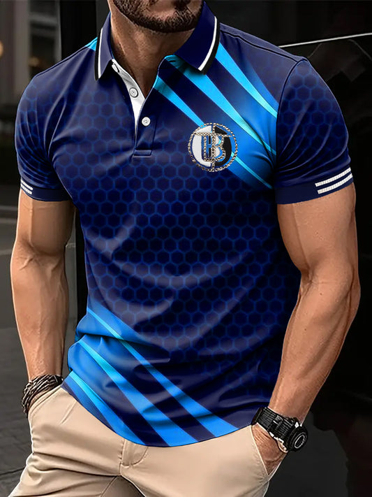 Tricoul Polo pentru bărbați, stil retro, etnic, geometrie, patchwork, imprimate, casual și afaceri
