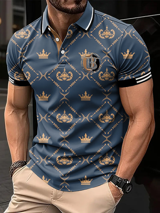 Tricoul Polo pentru bărbați, stil retro, etnic, geometrie, patchwork, imprimate, casual și afaceri