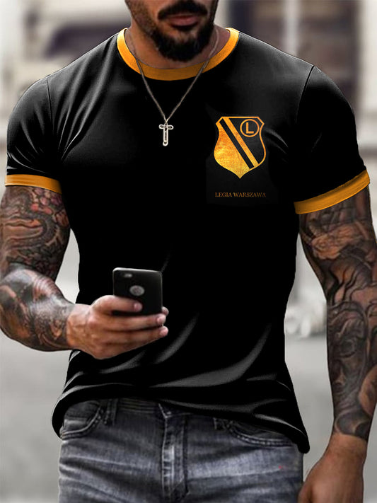 Tricou casual cu imprimeu retro al clubului de fotbal